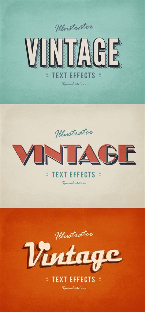 3 Illustrator Vintage Text Effects | GraphicBurger