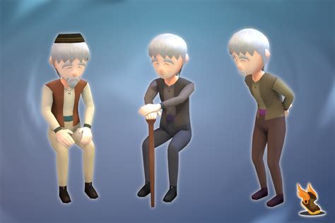 Stylized NPC Peasant Elder Halden GameDev Market