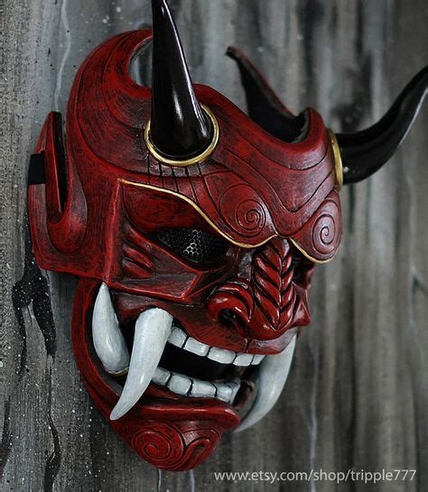 Japanese Handmade Oni Mask Noh Kyougen Kagura Demon Samurai Bugaku