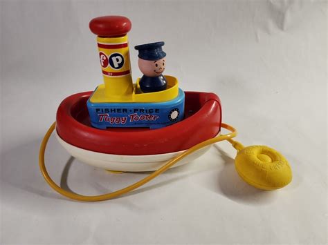 Fisher Price Tuggy Tooter Pull Toy Tug Boat 139 Vintage 1967 Whistle