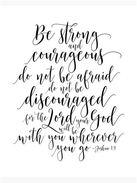 "Be Strong And Courageous, Joshua 1:9, Bible Verse, Calligraphy ...