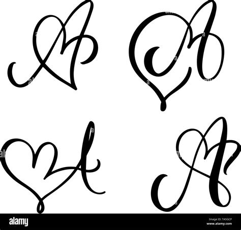 Vector Set Of Vintage Floral Letter Monogram A Calligraphy Element