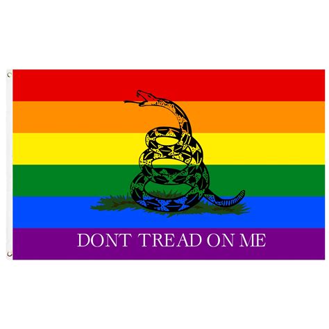 60x90cm/90x150cm Dont Tread On Me Snake Lgbt Pride Flag 2x3ft/3x5ft