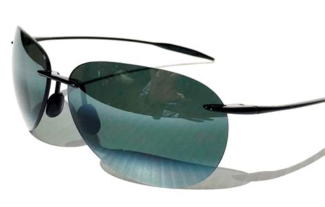 New Maui Jim Sugar Beach Gloss Black Polarized Grey Lens Sunglass