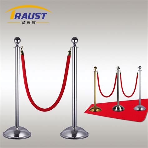 Stainless Steel Crowd Control Barriers Queue Pole For Airport Queue