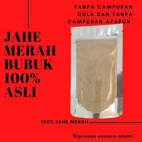 Jual Jahe Merah Bubuk Serbuk Tanpa Gula Dan Tanpa Campuran Apapun 100