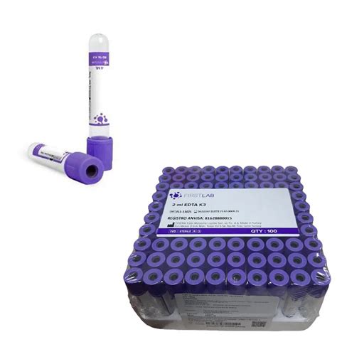 Tubo De Coleta Edta K Ml Firstlab Roxo Distrimed