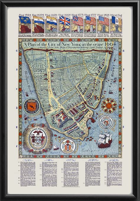 New York City NY 1664 Restored Map | Vintage City Maps