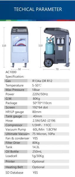 Máquina de recuperación de freón R134a Auto AC Reclaimer completamente