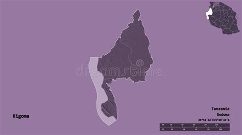 Kigoma Region Of Tanzania Zoomed Administrative Stock Illustration