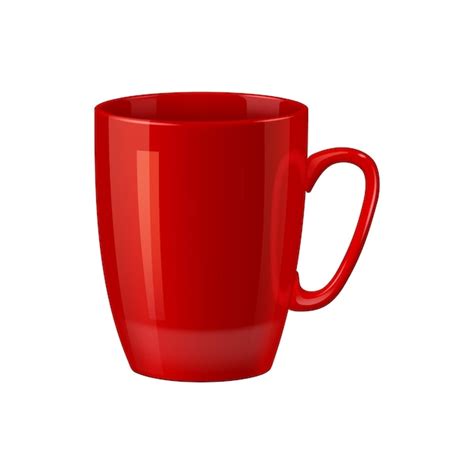 Premium Vector Red Mug Realistic Coffee Or Tea Cup Tableware