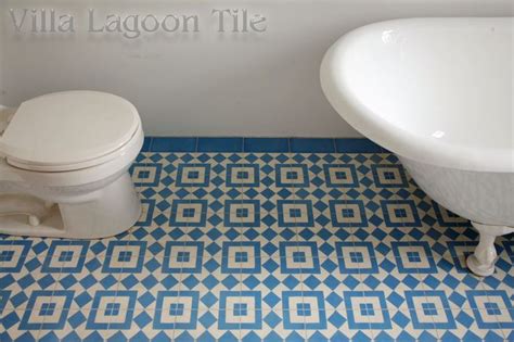 Blue And White Villa Lagoon Tile In A Nyc Bathroom Encaustic Cement