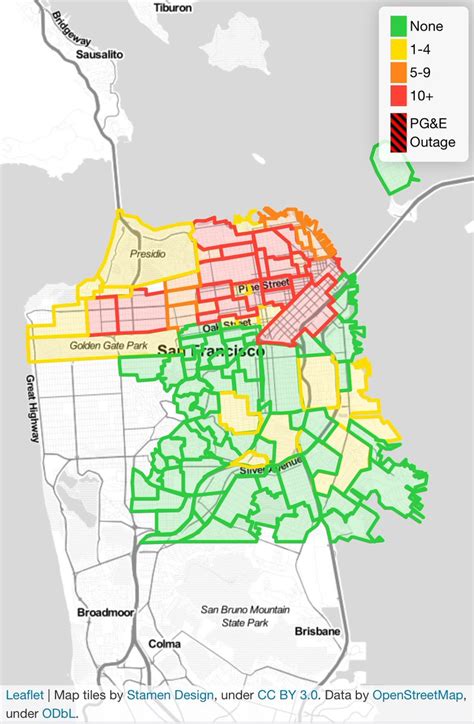 San Francisco Power Outage Map Map