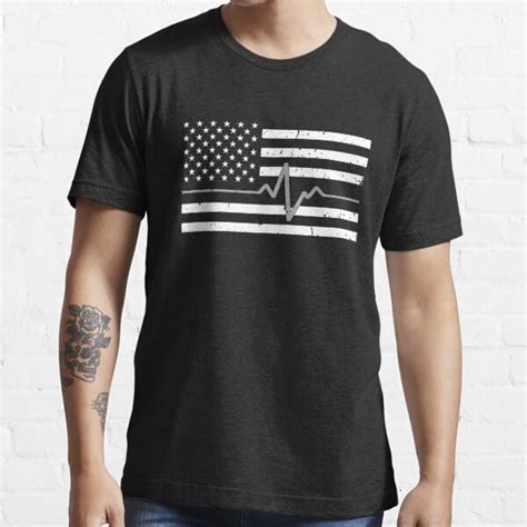 Thin Silver Line Flag Corrections Officer Pulse T Shirt For Sale By