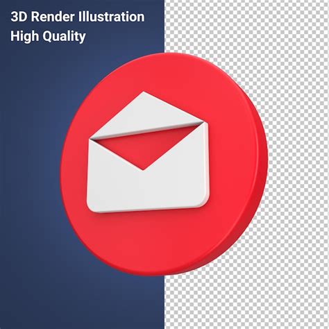 Premium Psd A D Rendered Email Icon In Red Button