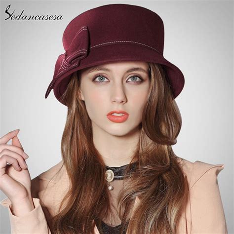 Sedancasesa Europe American Sombreros Women Australian Wool Cloche