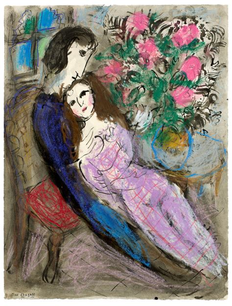 Marc Chagall Amoureux Aux Pivoines Galerie Kornfeld Auktionen