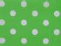 Large White Polka Dot On Green Background Polycotton Print