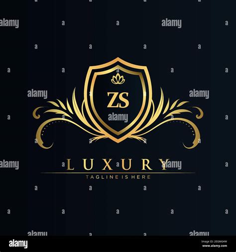 ZS Letter Initial With Royal Template Elegant With Crown Logo Vector