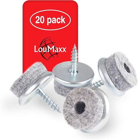 Loumaxx Lot De Patins En Feutre Pour Chaise Ronds Mm Gris