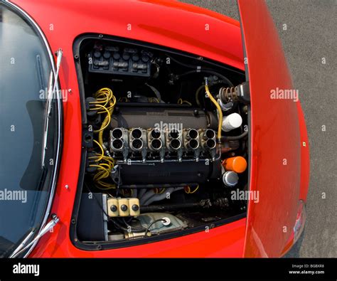 Ferrari 275 GTB Classic Italian Sports Car V12 Engine Bay Viewed From