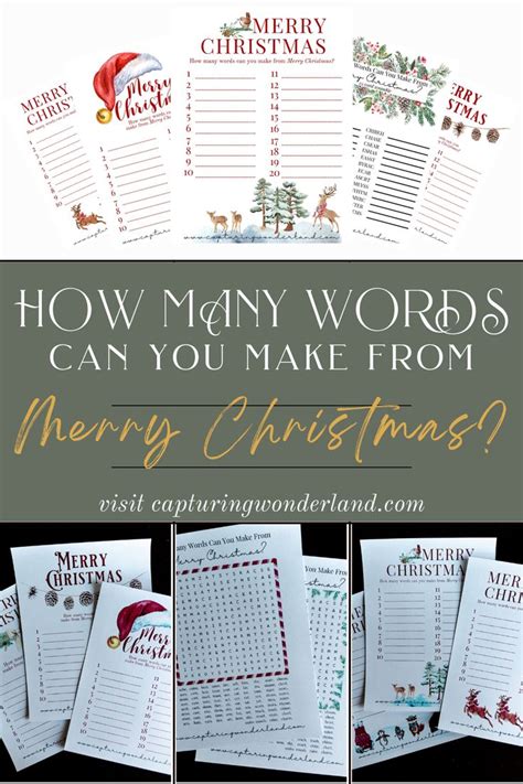 How Many Words Can You Make From Merry Christmas Game Printables In