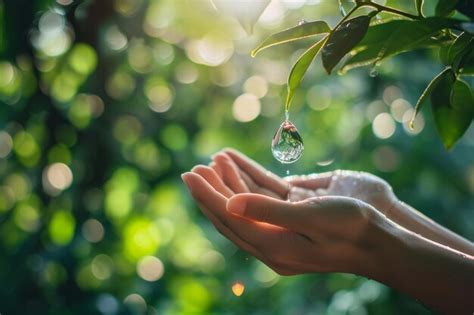 Las Manos Que Sostienen La Gota De Agua Limpia Conceptos Del D A