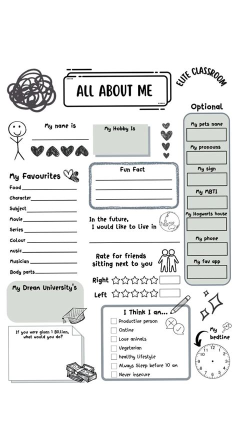 Printable All About Me Poster All About Me Template Pdf Artofit