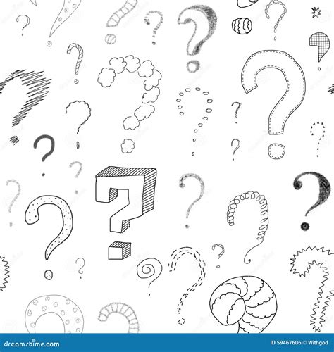 Lots Of Question Marks On White Board Seamless Pattern Stock