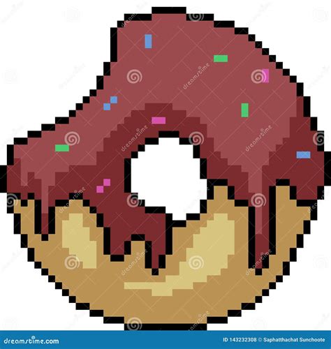 Vector Pixel Art Donut Bite Stock Vector Illustration Of Isolated