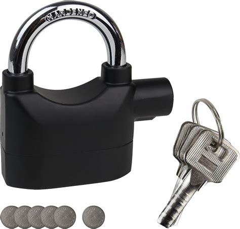 Belle Vous Cadenas avec Alarme 110 db Noir avec 3 Clés Cadenas à Clef