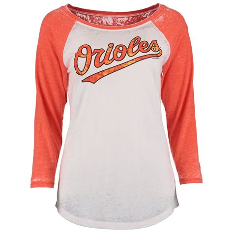 Womens Baltimore Orioles 5th And Ocean By New Era Whiteorange Burnout