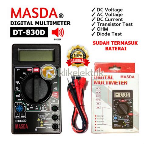 Jual MULTITESTER DIGITAL DT830D MASDA ADA BUZZER AVO METER MULTI DT