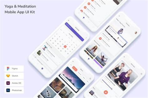 Yoga Meditation Mobile App UI Kit Graphic By Betush Creative Fabrica