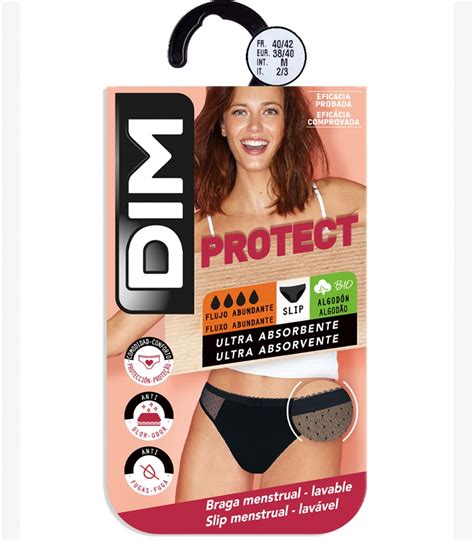 Braga Bikini Menstrual Lavable Dim Protect Bds Colores Negro Tallas