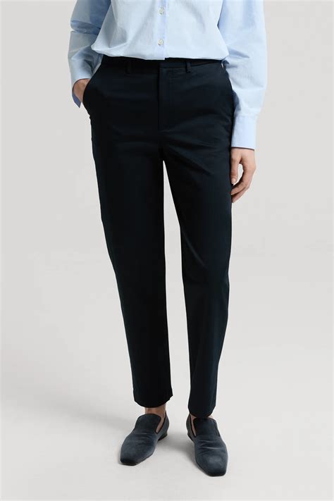 Dark Navy Chino Tapered Cotton Stretch Trouser ASKET