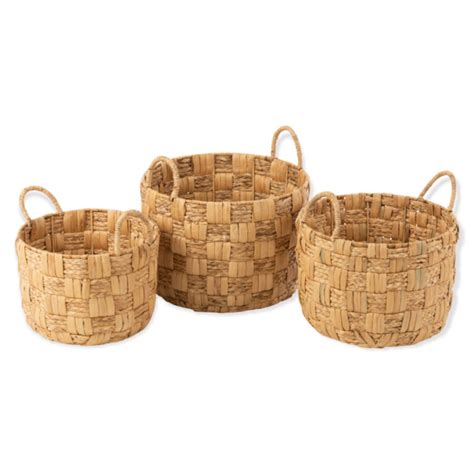 Set De 3 Paniers Ronds En Jacynthe D Eau Naturel Tijko Livraison