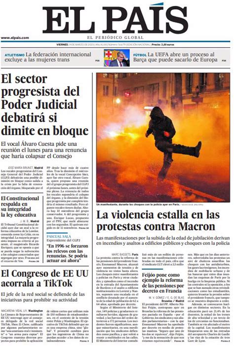 Las Portadas De Los Periódicos Del Viernes 24 De Marzo