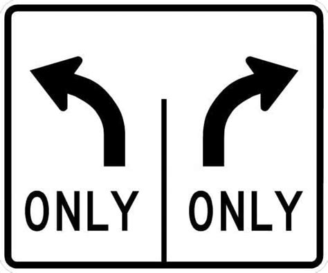 Left And Right Turn Only Sign Regulatory Traffic Signs Metal Caution Safety Warning Security