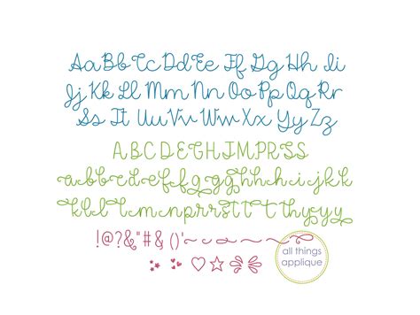 Cursive Machine Embroidery Font Alphabet for Monogram Dear - Etsy UK