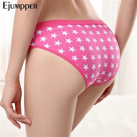 Ejumpper Pack Pcs Woman Underwear Cotton Women Sexy Panties Stars