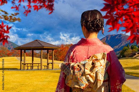 Geisha In Japan Woman In Traditional Japanese Dress Geisha Girl In