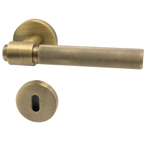 Helix Euro Standard Door Handle With Keyhole Antique Bronze