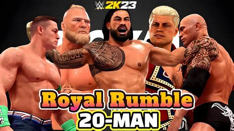 WWE 2K23 Royal Rumble Legends Superstars 20 Man Full Match At Royal