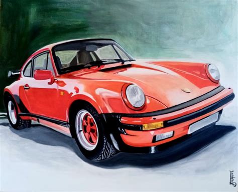 Porsche Rouge Painting By Off Olivier Fasquel Artmajeur