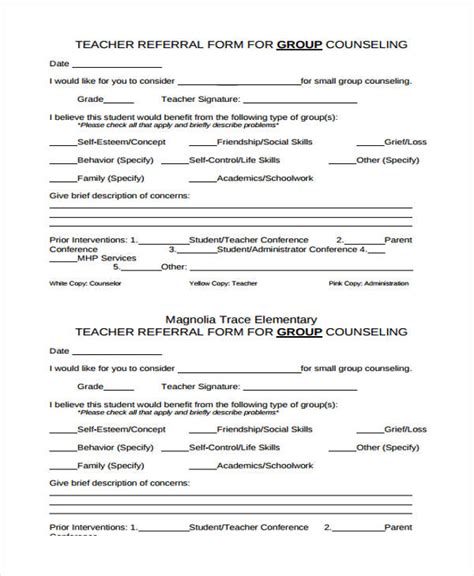 Free 48 Counseling Forms In Pdf Ms Word