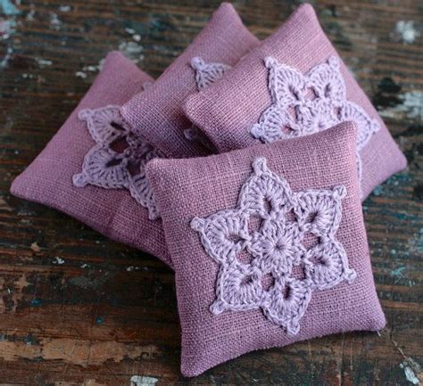 Sachets De Lavande Motif Crochet Ensemble De 4 Etsy France Sachets