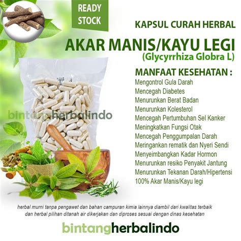 Jual AKAR MANIS Kayu Legi Kapsul Curah Herbal Daya Ingat Pelangsing