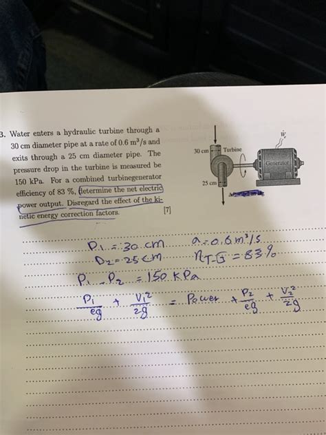 Solved Cm Turbine Water Enters A Hydraulic Turbine Chegg