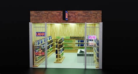 D Model Low Poly Liquor Store Interior Vr Ar Low Poly Cgtrader